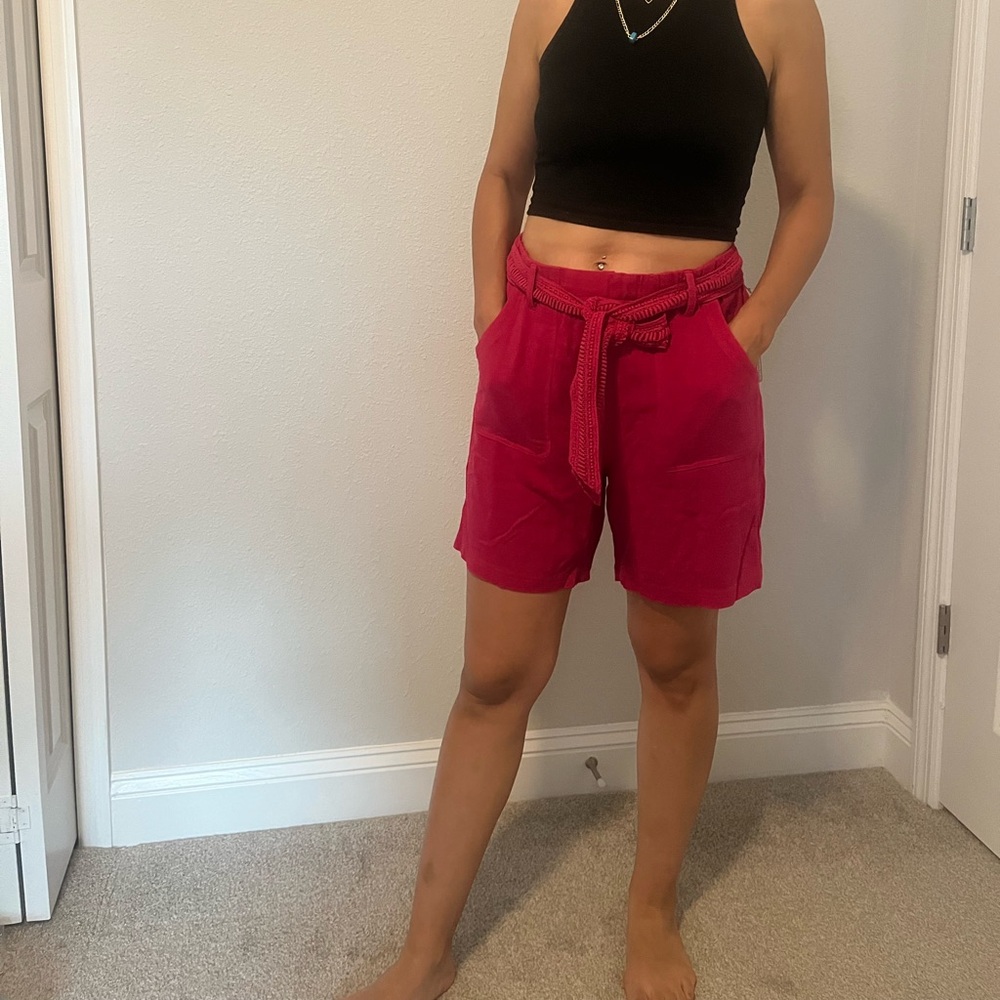 Soft Surroundings Fuchsia Summer Breeze Solid Gauze Shorts Size(10-12)